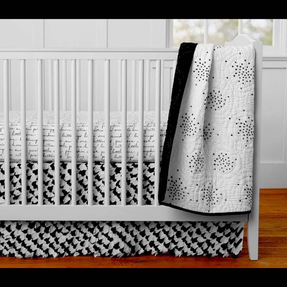 Pottery Barn Kids Crib Skirt - Black and White